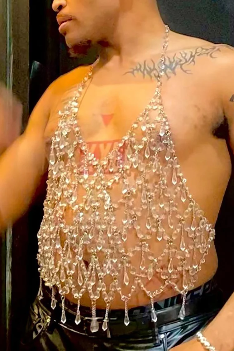 Rhinestones Vest Hollow Body Chain