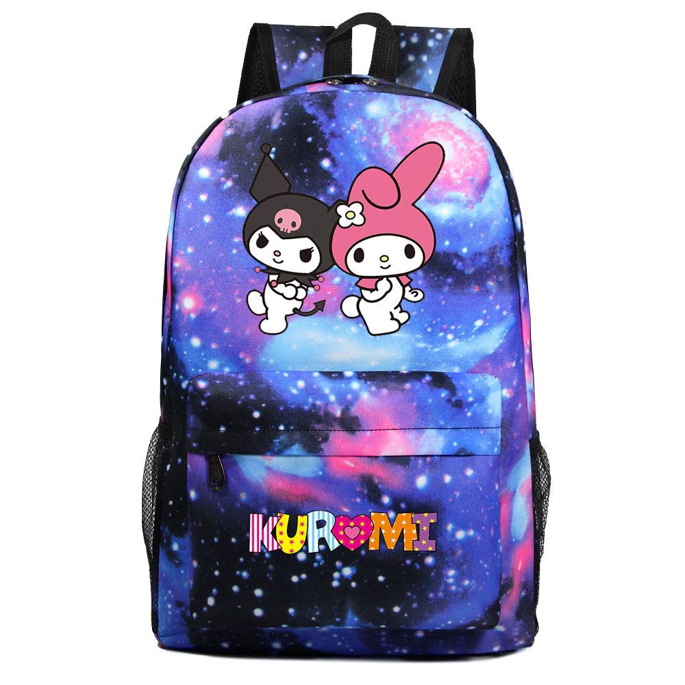 Mayoulove Kuromi Backpack Lightweight Design with Multiple Pockets for School Use-Mayoulove