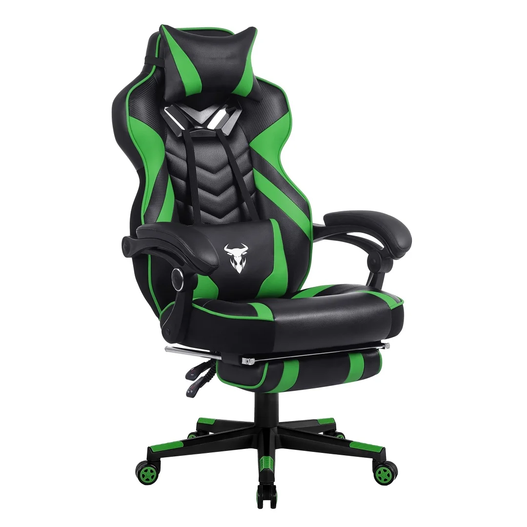 Racing Style Reclining High Back Computer Chair with Footstool