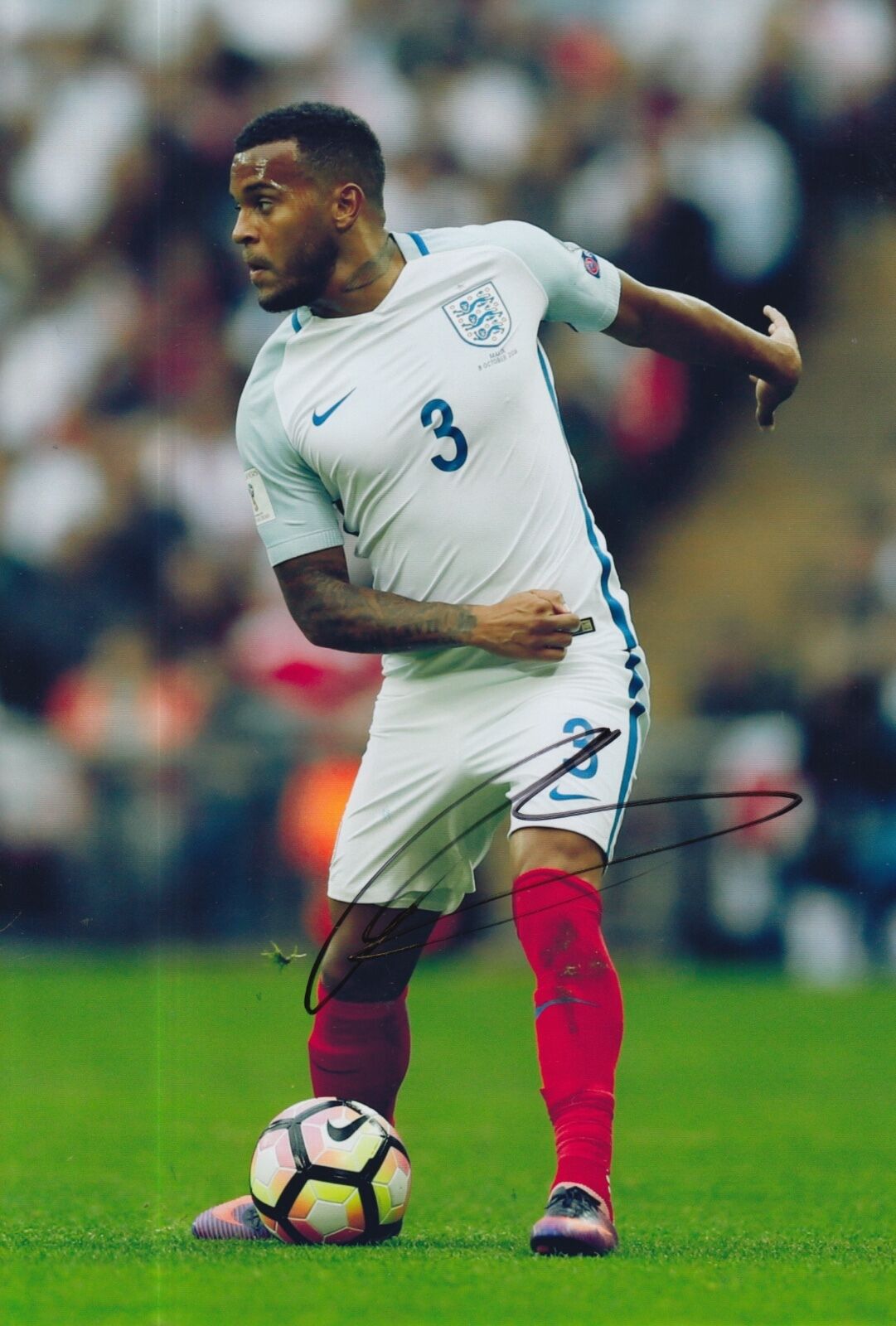 ENGLAND HAND SIGNED RYAN BERTRAND 12X8 Photo Poster painting EUROS 2016.