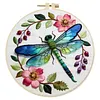 Dragonfly Floral-DIY Embroidery Kits for Craft Lover Hand Stitch 29x29cm Include Embroidery Cloth Hoops Threads tapestrymarket