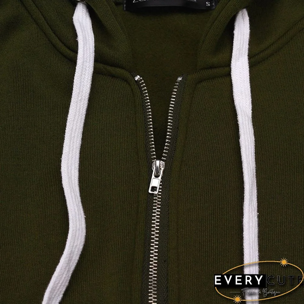 12 Colors New Autumn And Winter Women's Hooded Sweater Thick Long-Sleeved Jacket Casual Zipper Cardigan Loose Coat