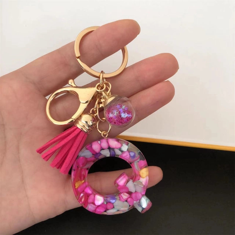 Minimalist Commute Letter Resin Unisex Bag Pendant Keychain