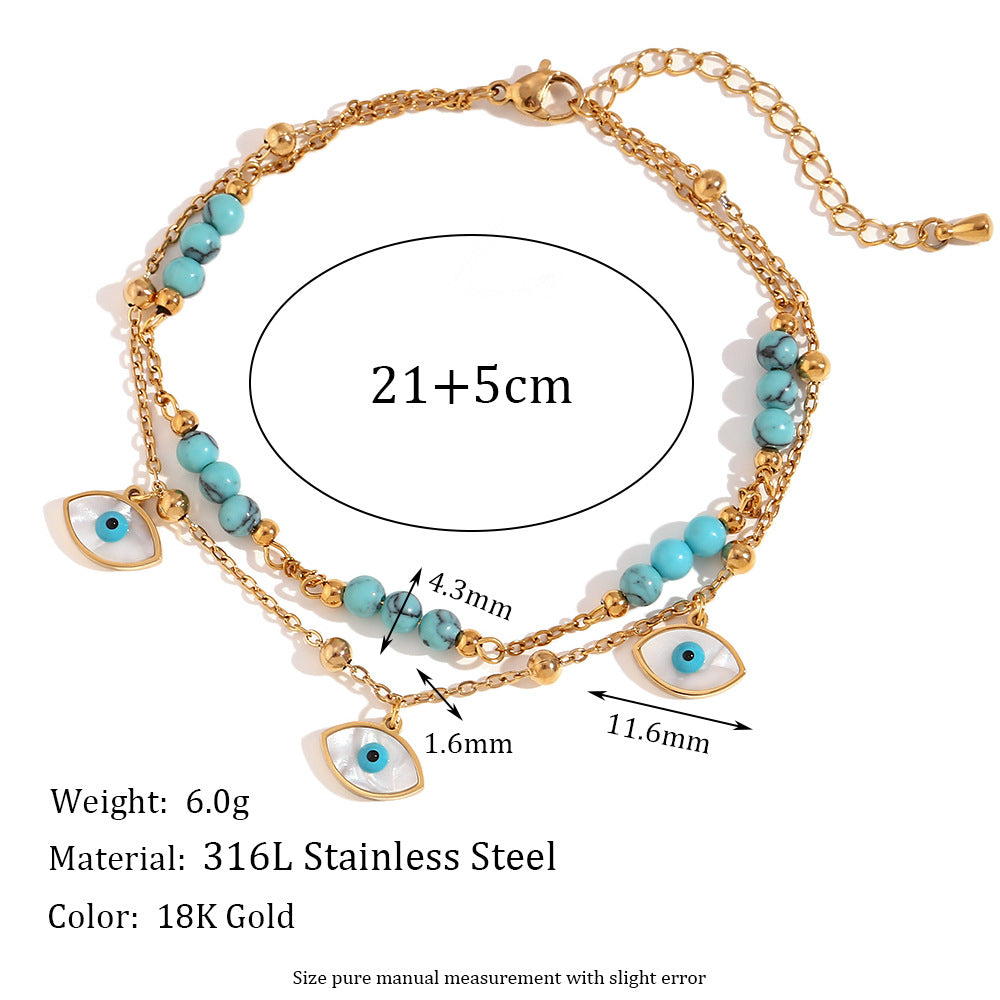Women Fashion Geometric 18K Gold Plated Anklets