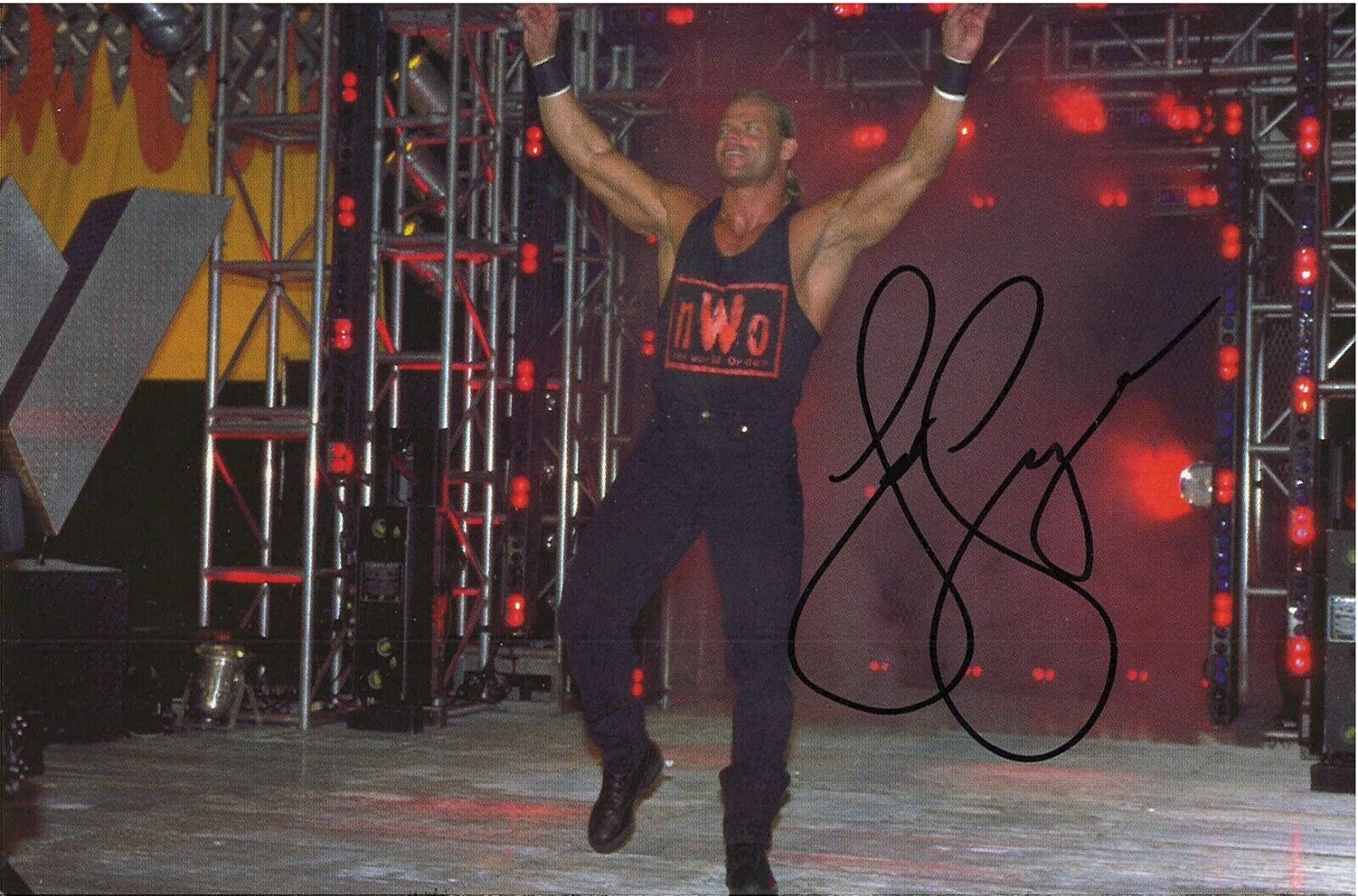 LEX LUGER THE TOTAL PACKAGE RARE SIGNED WCW/NWO PANINI POSTCARD