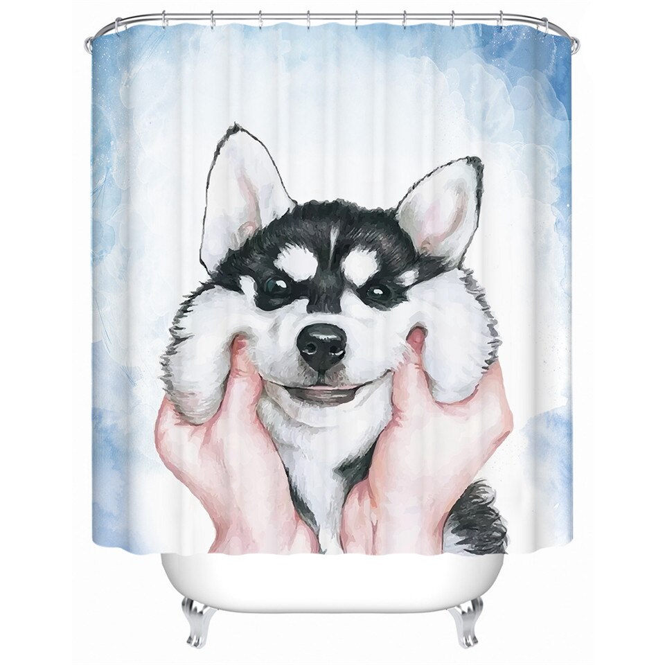 

Husky Puppy - Print Shower Curtain, 180*200cm, 501 Original