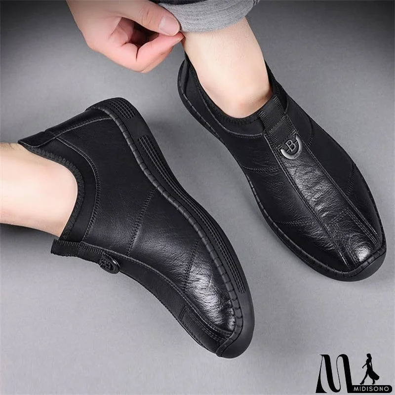 MidiSono - Men's Autumn Comfy Breathable Slip-on Business Genuine Leather Shoes