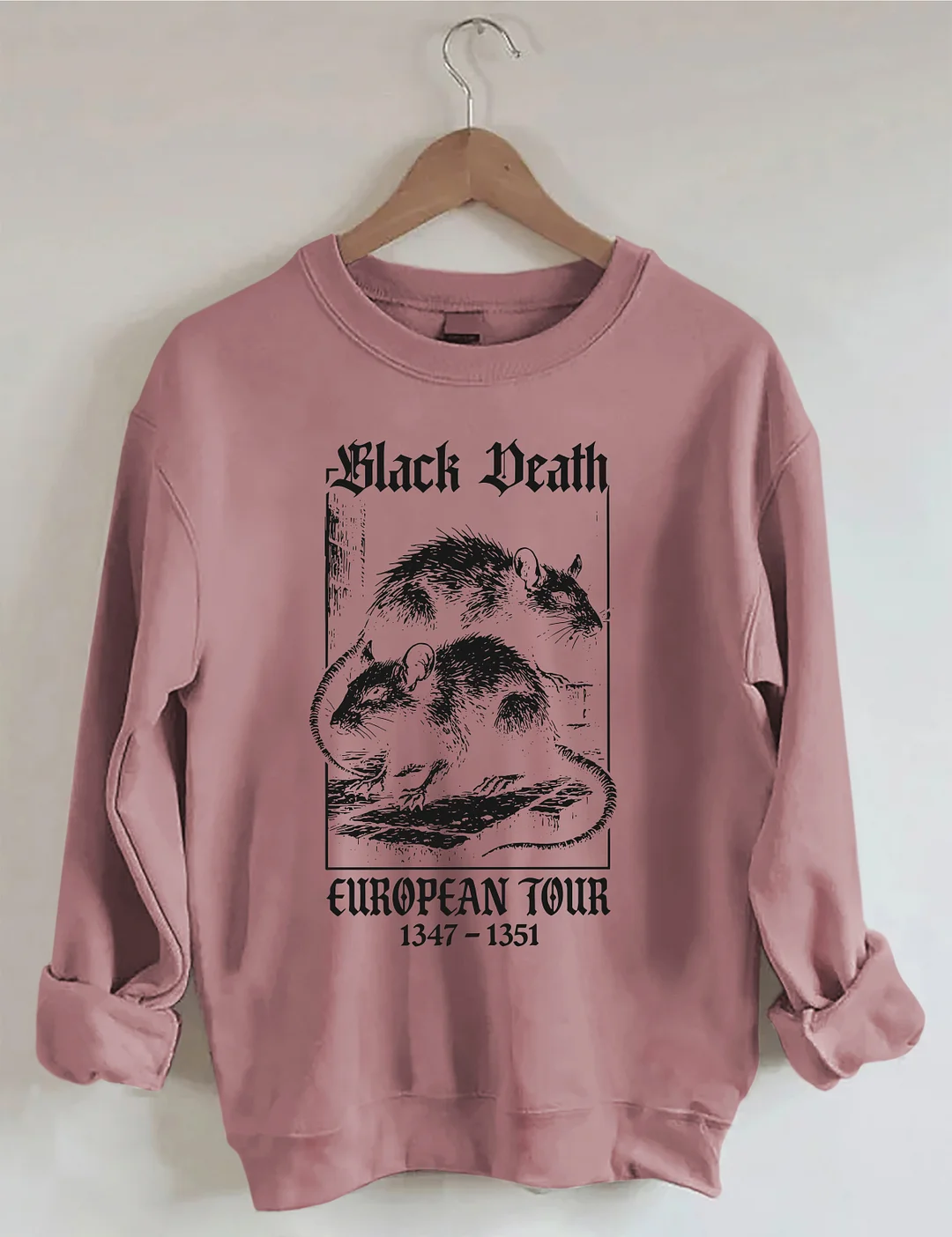 Black Death European Tour 1347- 1351 Vintage Graphic Sweatshirt