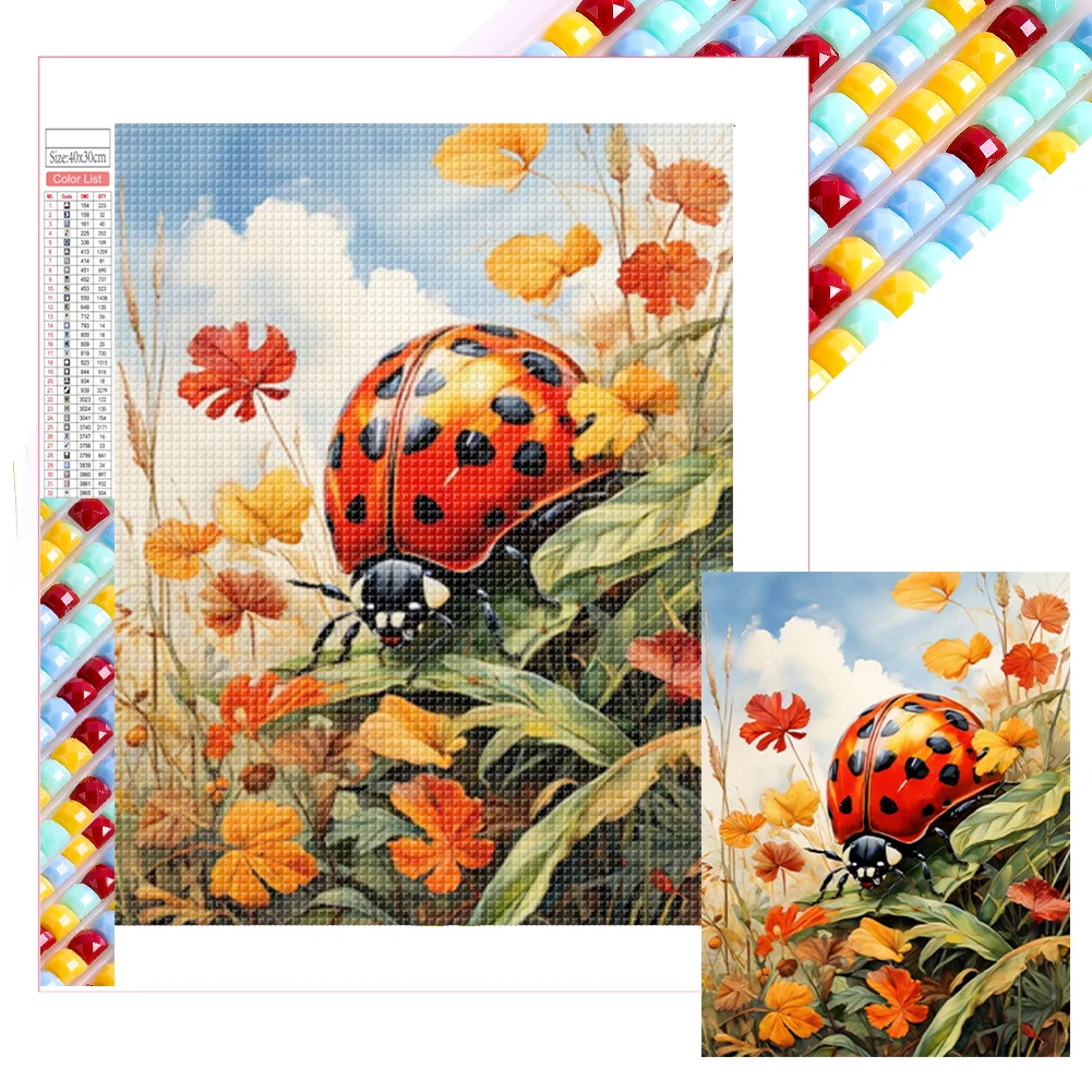 Full Square Diamond Painting - Ladybug(Canvas|35*45cm)