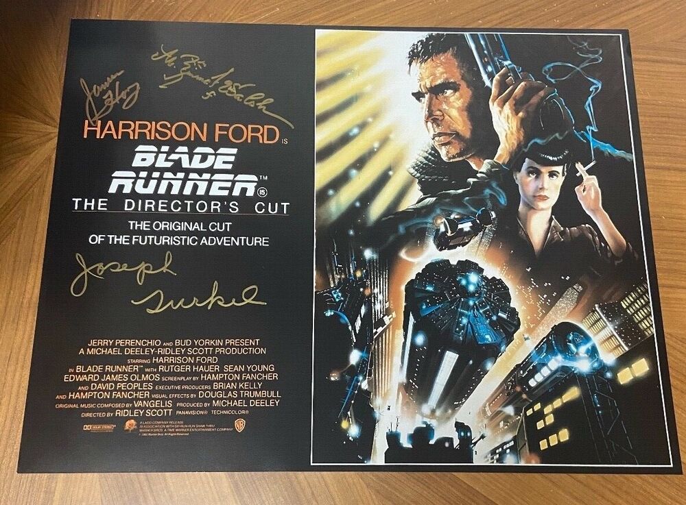 * BLADE RUNNER * signed 16x20 Photo Poster painting * HONG, WALSH, TURKEL * 3