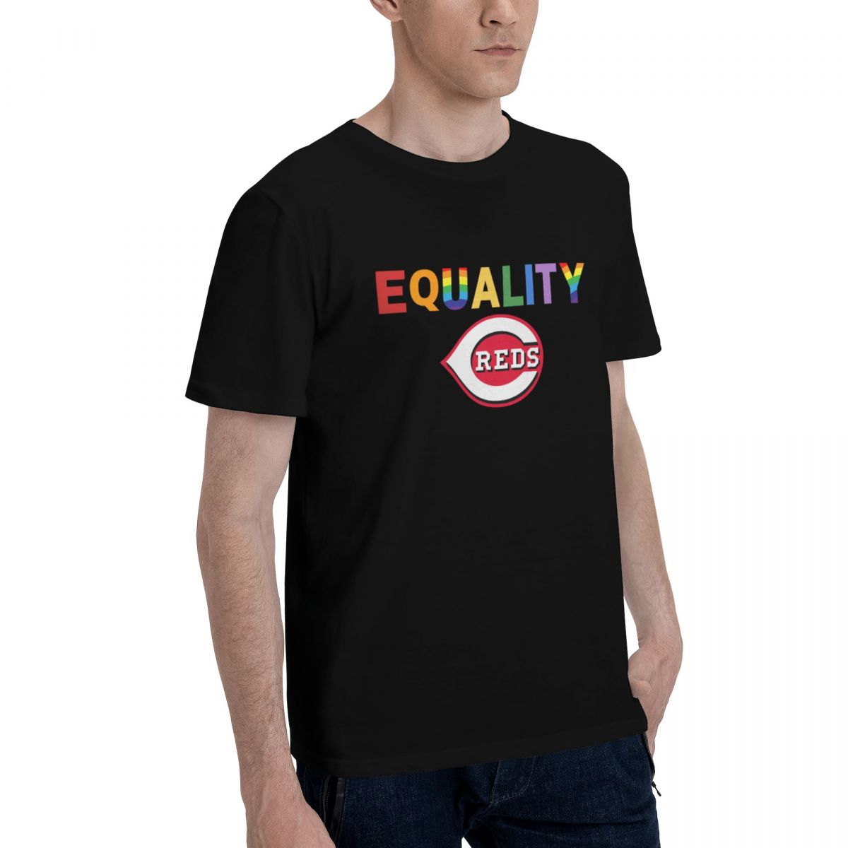 Cincinnati Reds Rainbow Equality Pride Cotton Men's T-Shirt