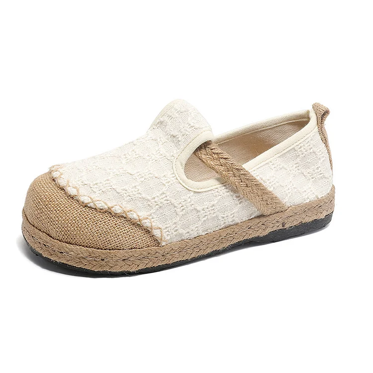 Ethnic Style Linen Flat Shoes