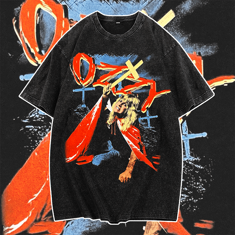 Davidhawaii100% Cotton Casual Vintage Rock Street Music Double Face T-Shirt - 100% Cotton