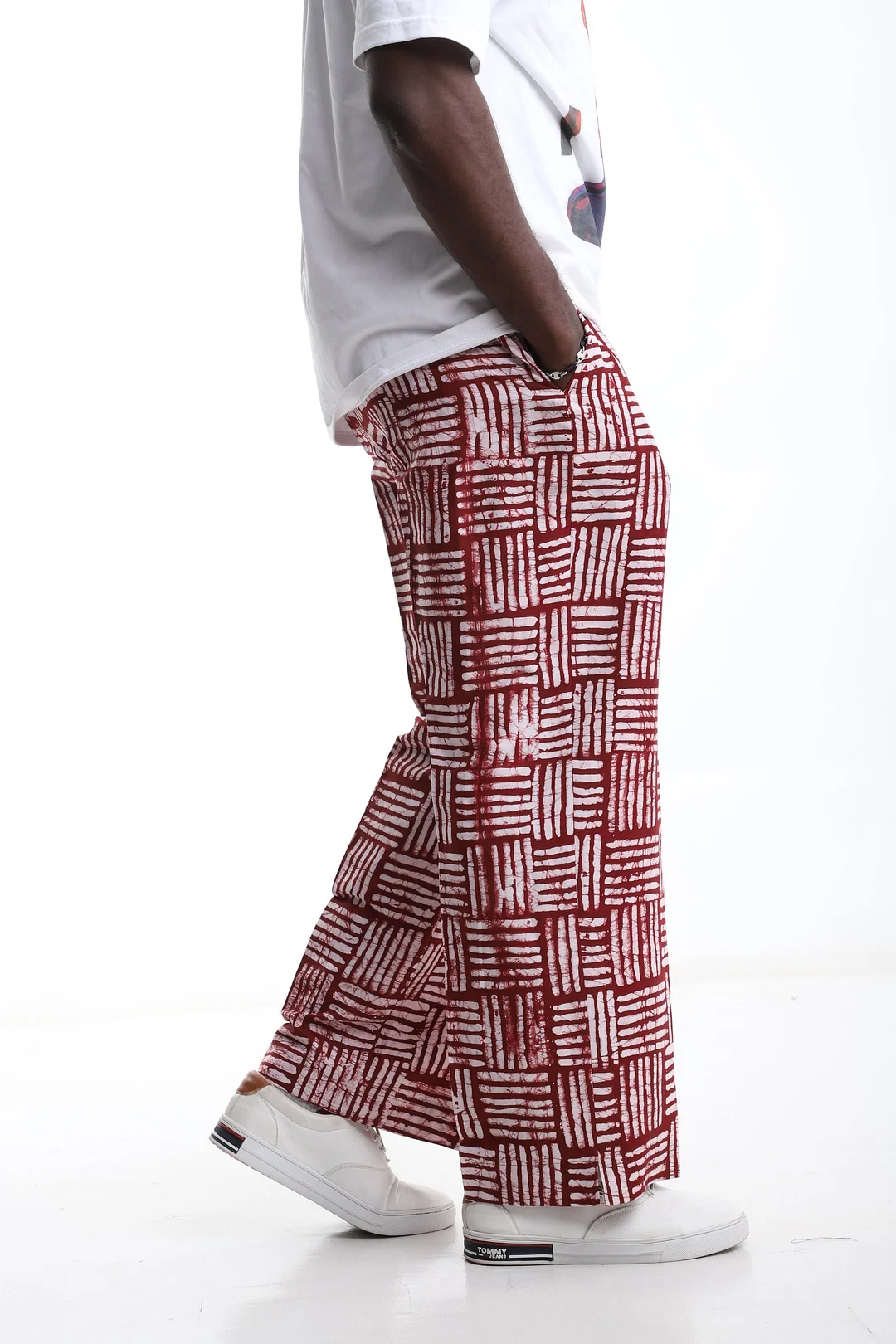Crimson Grid Adire Trousers-inspireuse