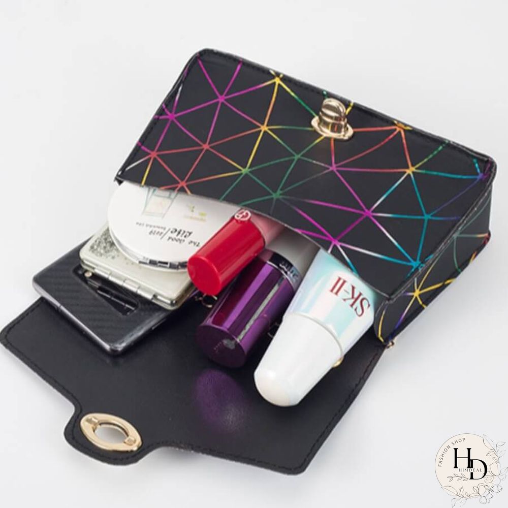 Red Fashion Casual Geometric Print Crossbody Bag