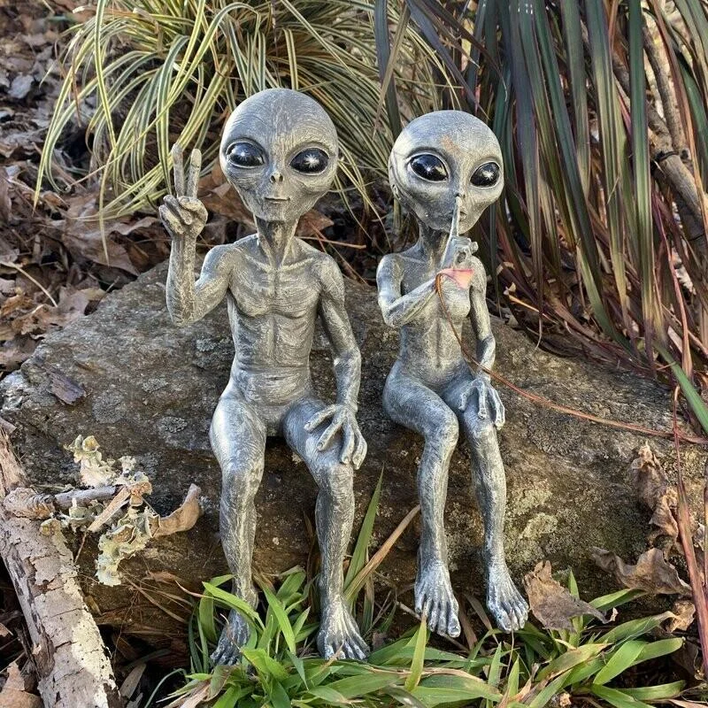 Outer Space Alien Garden Statue