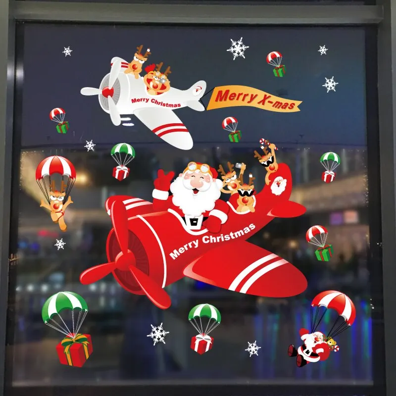 DIY Merry Christmas Wall Stickers Window Glass Stickers Christmas Decorations For Home Christmas Ornaments Xmas New Year 2021