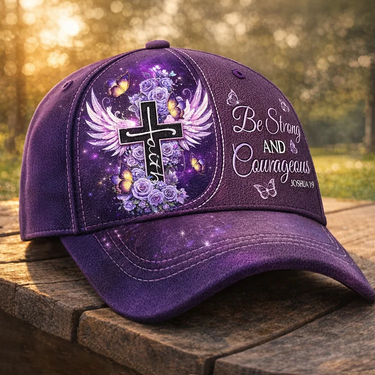 Be Strong And Courageous Printed Casual Hat socialshop