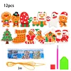 12Pcs Acrylic Christmas Hanging Diamond Painting Art Kits for Christmas Tree