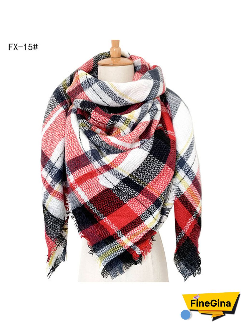 Imitation Cashmere Oversized Double-Sided Colorful Plaid Square Scarf