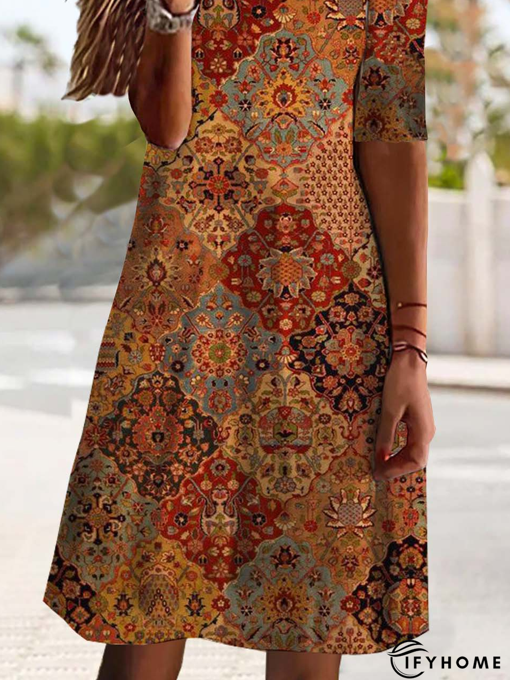 Crew Neck Floral Loose Casual Hoodies & Sweatshirts | IFYHOME