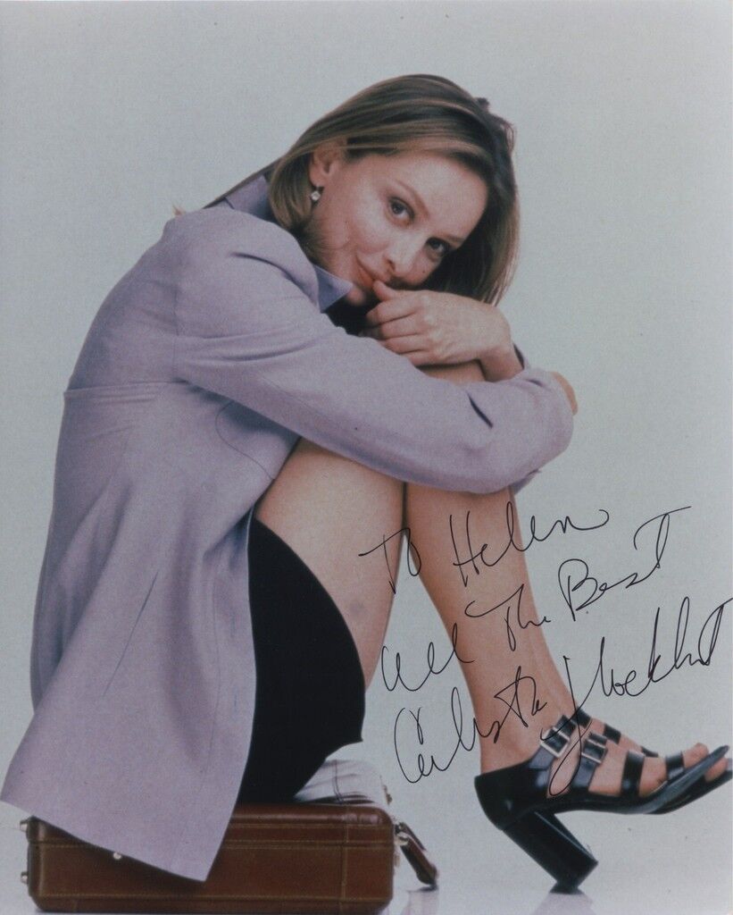 CALISTA FLOCKHART SIGNED AUTOGRAPHED COLOR Photo Poster painting TO HELEN