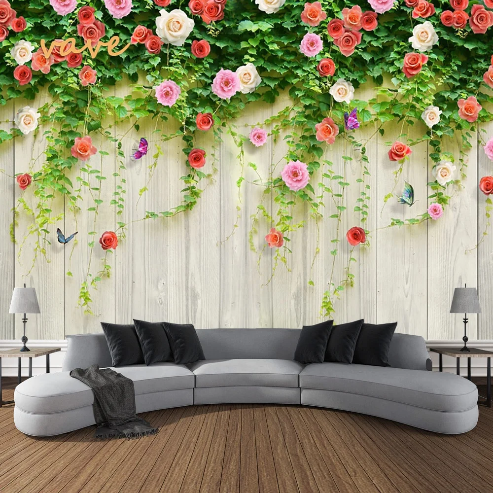 Nigikala Flower Plant Fabric Large Tapestry Wall Hanging Boho Hippie Green Floral Cloth Tapestry Aesthetic Bedroom Room Decor