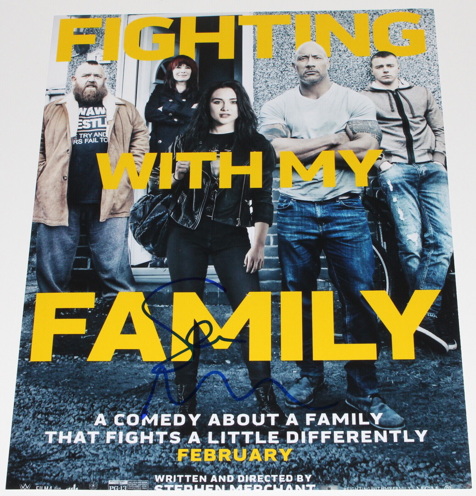 STEPHEN MERCHANT SIGNED 'FIGHTING WITH MY FAMILY' 11x14 MOVIE POSTER Photo Poster painting w/COA