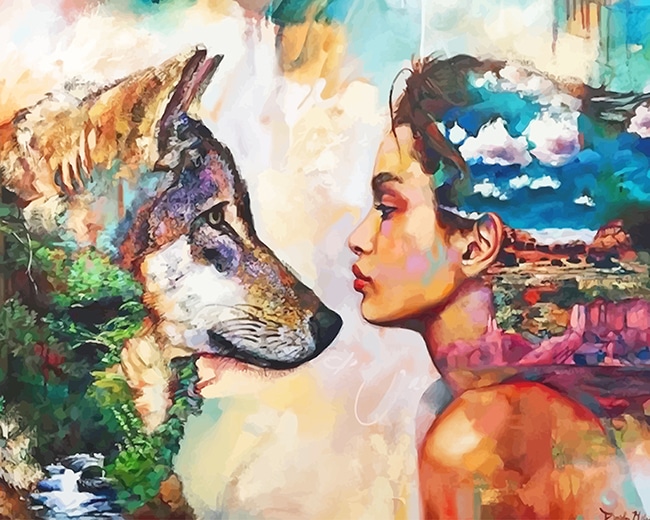 

Wolf Woman – Paint By Numbers - 40*50CM, 501 Original
