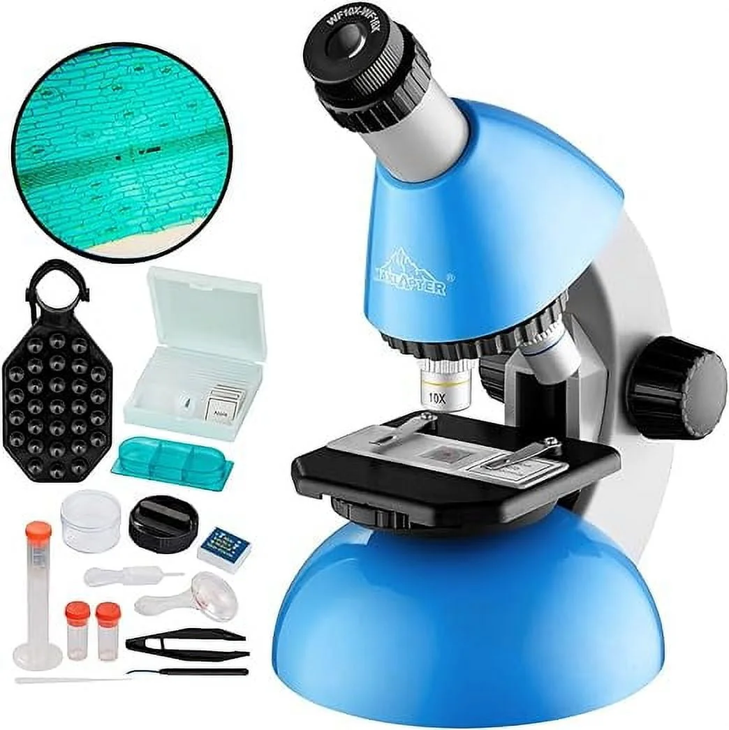 Microscope for Kids, 40X-640X Kids Microscope Kit with Phone Adapter Ideal for Early Home Education