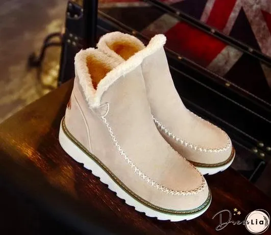 Casual Winter Solid Color Warm Snow Boots Shoes