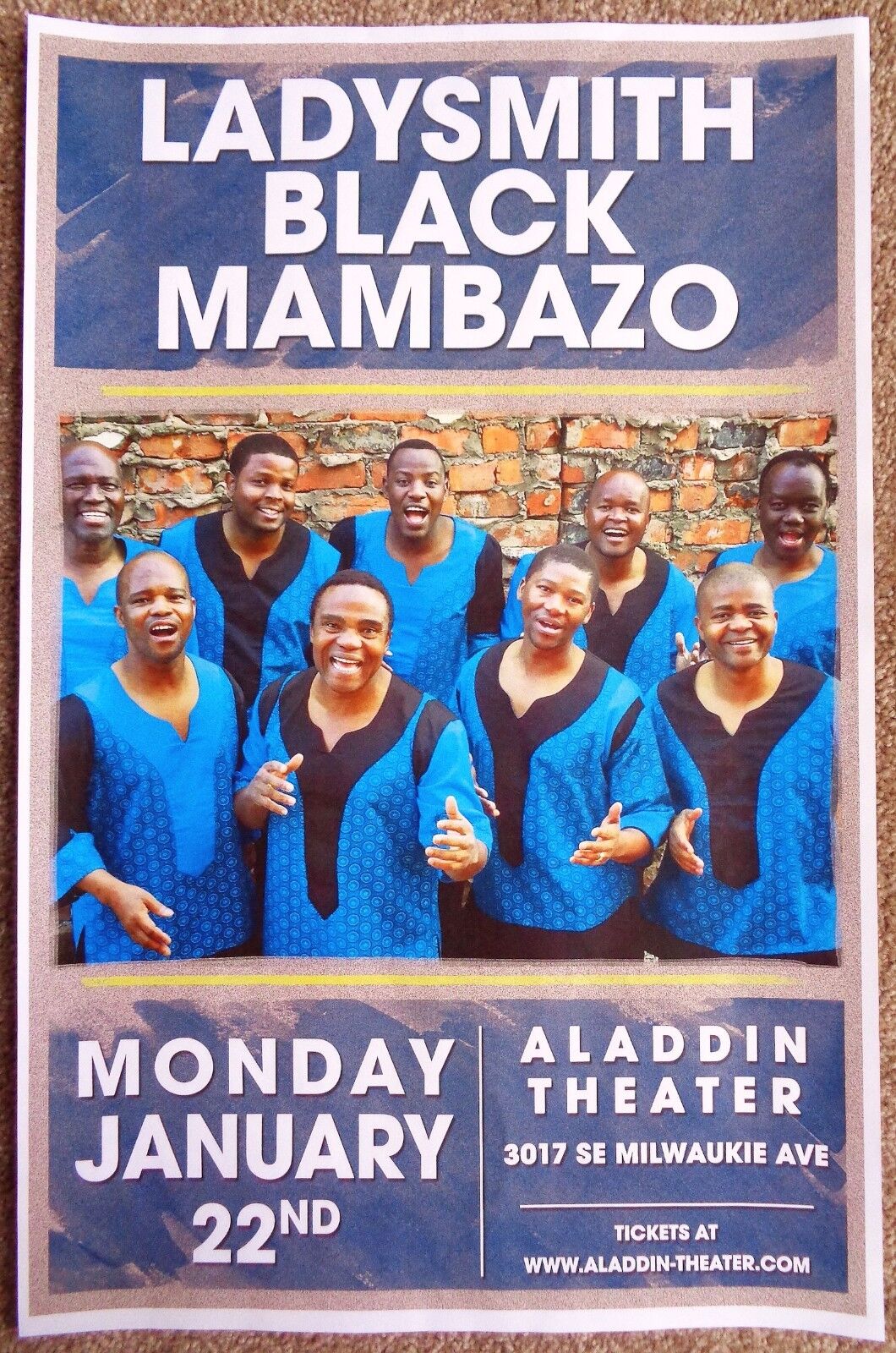 LADYSMITH BLACK MAMBAZO 2018 Gig POSTER Portland Oregon Concert South Africa