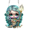 Diamond Painting Acrylic Mermaid Girl Hanging Pendant