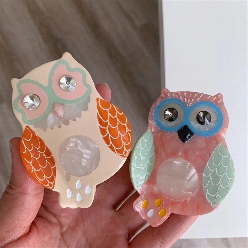 Women’s Lady Owl Acetic Acid Sheets Hair Claws