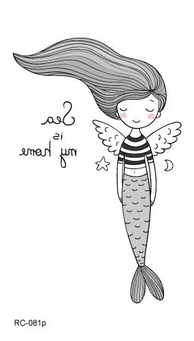 Mermaid Cat Fox Flower Wind chimes rabbit Waterproof Temporary Tattoo Sticker Rose Flash Tattoos Body Art Fake Arm tatoo Women