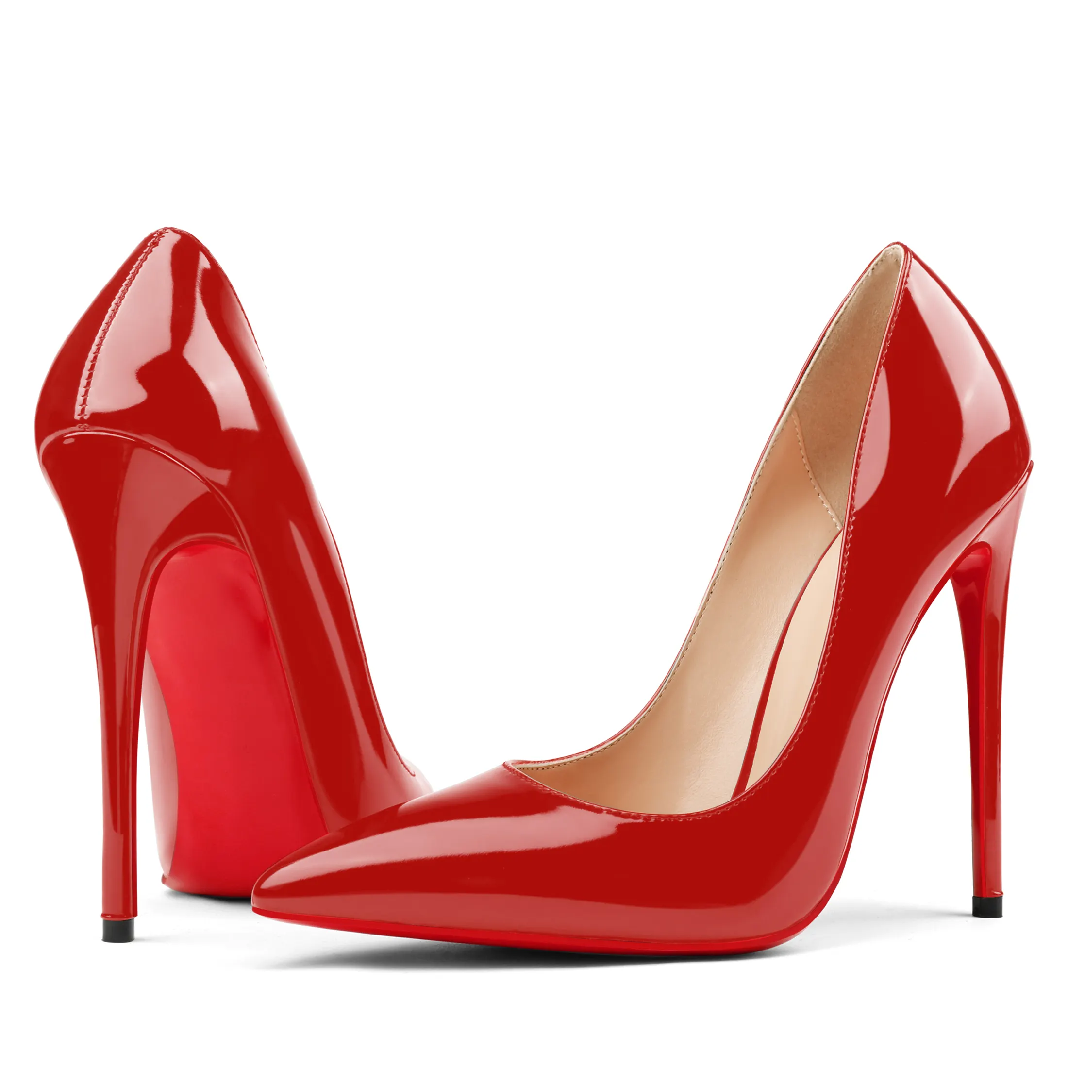 120mm Women's Party Daily Red Soles Patent Pumps-vocosishoes