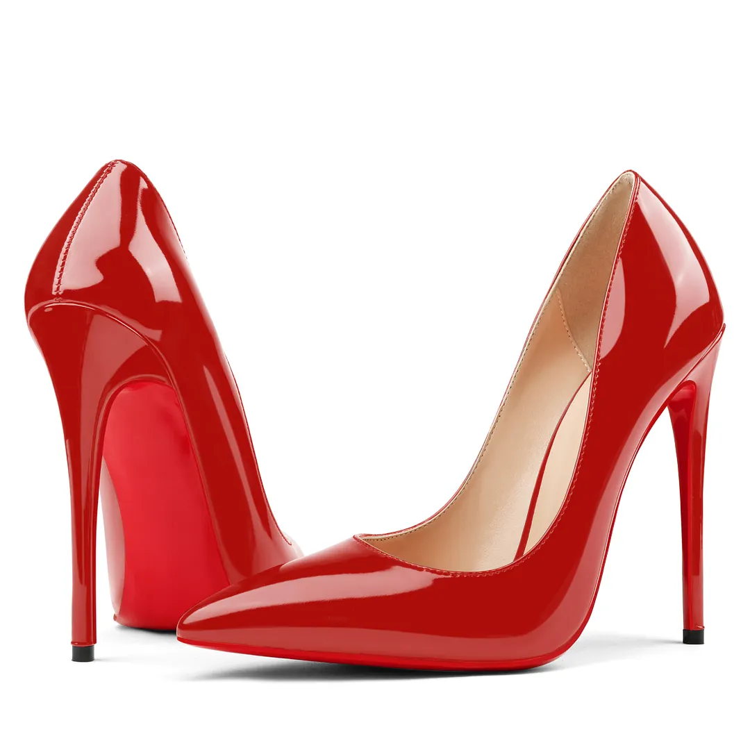 120mm Women's Party Daily Red Soles Patent Pumps-vocosishoes