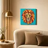 DIY Pre-Framed Lion Button Art Canvas Kit