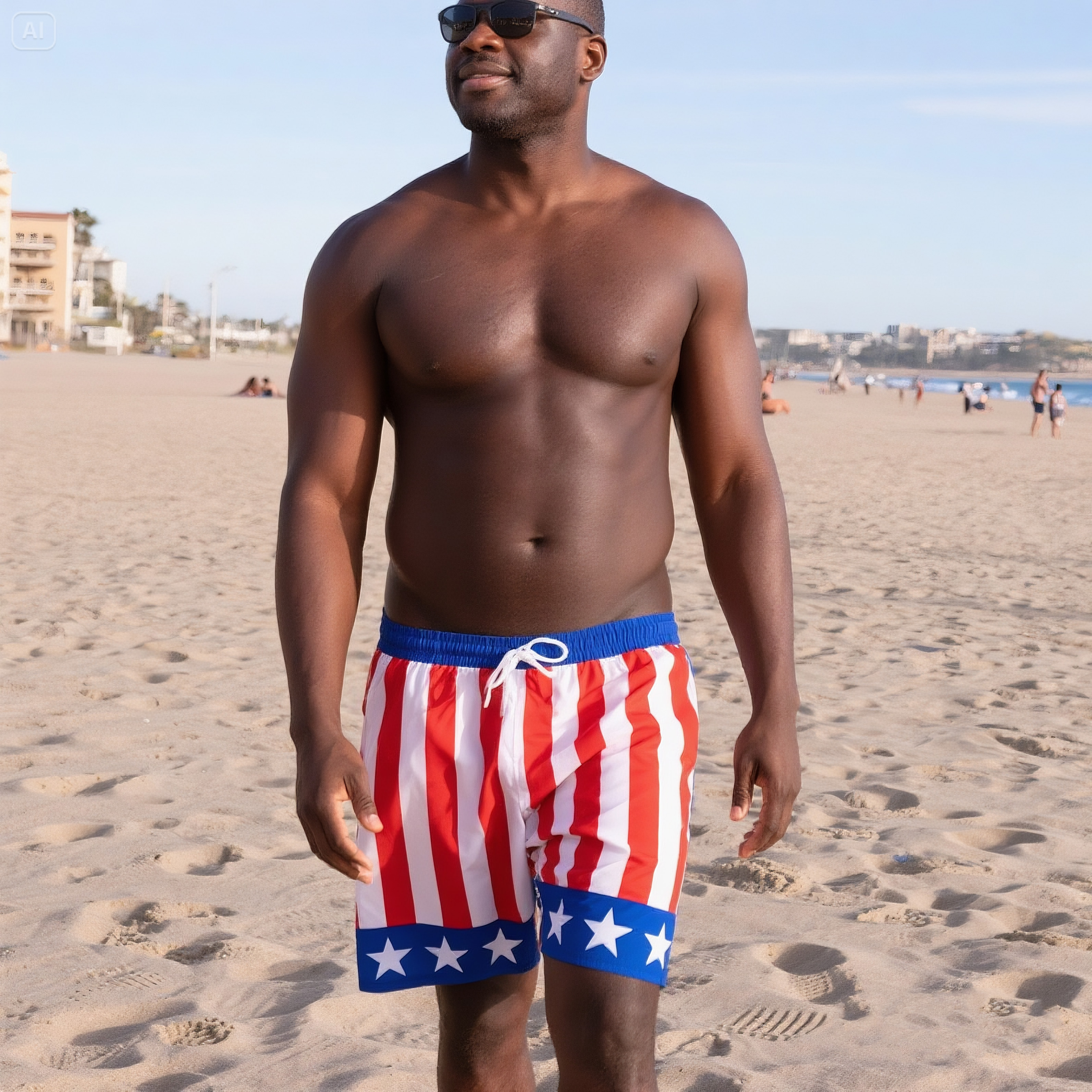 Big & Tall Men's Hawaii. Everyday Casual-Rocky "Heart On Fire" Mixed Shorts