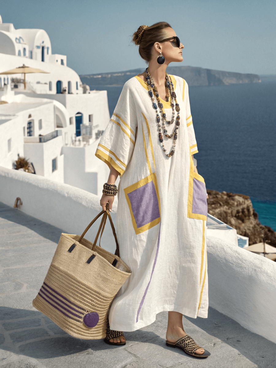 Women's Linen Solid Color Loose Dress