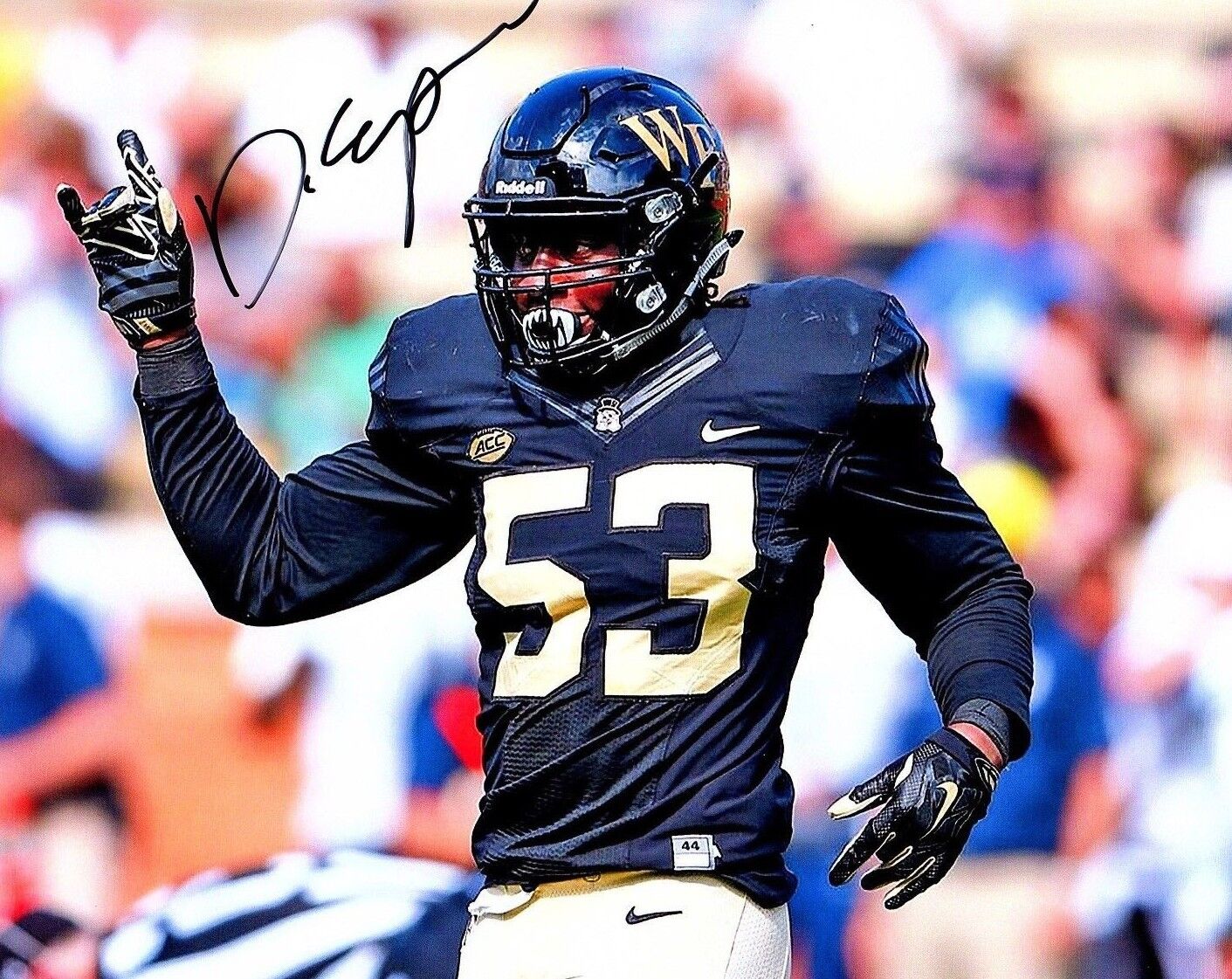 Duke Ejiofer Wake Forest hand signed autographed 8x10 football Photo Poster painting COA c