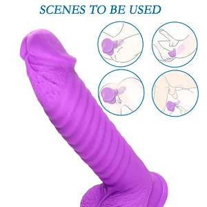 8-Inch Realistic Ribbed Dildo with Strong Suction Cup for G-Spot and Anal Play