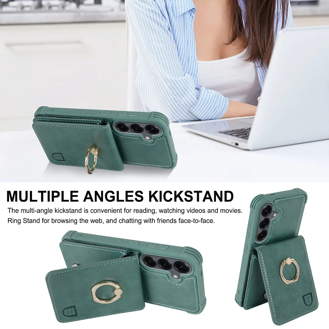 VANAVAGY Wallet Case Compatible for Galaxy S25 5G with Credit Card Holder and Coin Pocket