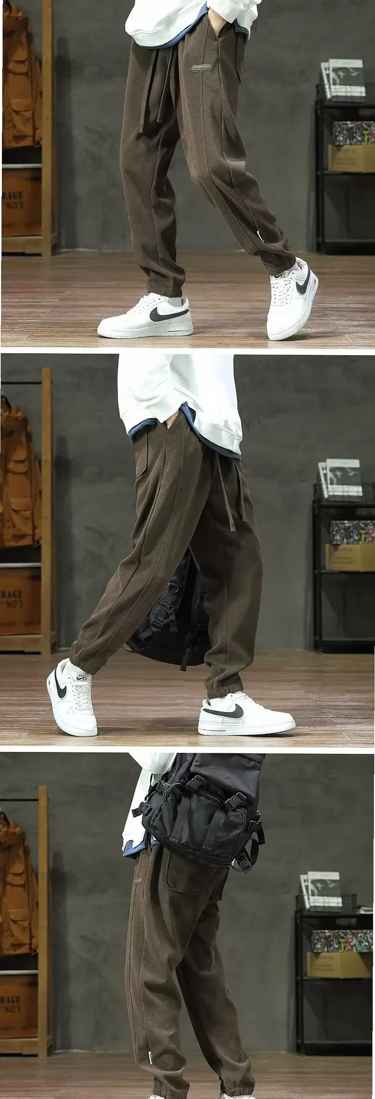 American Streetwear Casual Pants with Decorative Pockets for Spring and Summer