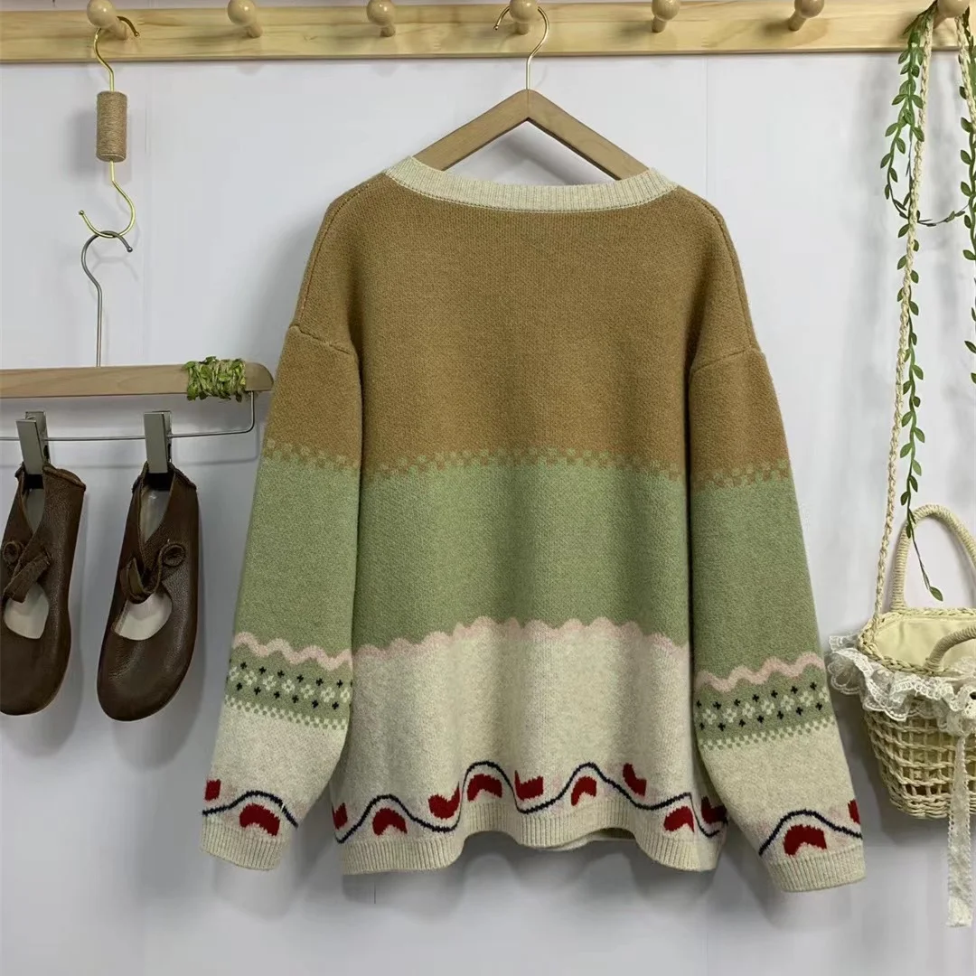 Chicfifth Sweater Women Winter Long Sleeve High Quality Autumn Vintage Top Knitted Cardigan