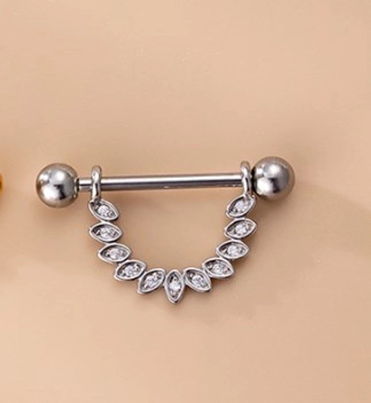 1 Piece Nipple Rings & Studs Fashion Heart Shape Wings 316L Stainless Steel  Copper Plating Zircon