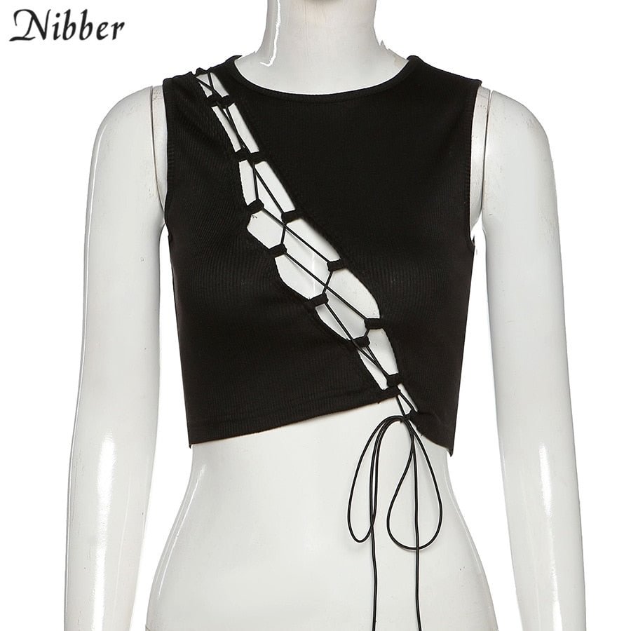 Nibber Ladies Solid Color Basic Versatile Sleeveless Vest Comfortable And Soft Hollow New Spring And Autumn Fashion Casual Wear