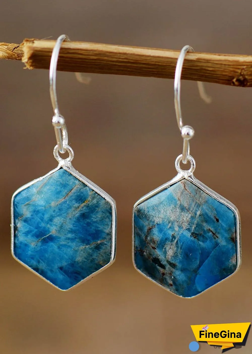 Boho Earrings, Dangle Earrings, Blue Apatite