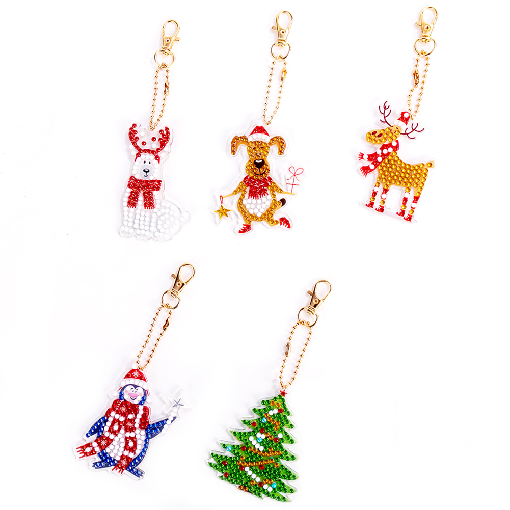 

5pcs Christmas - 5D DIY Craft Keychain, 501 Original