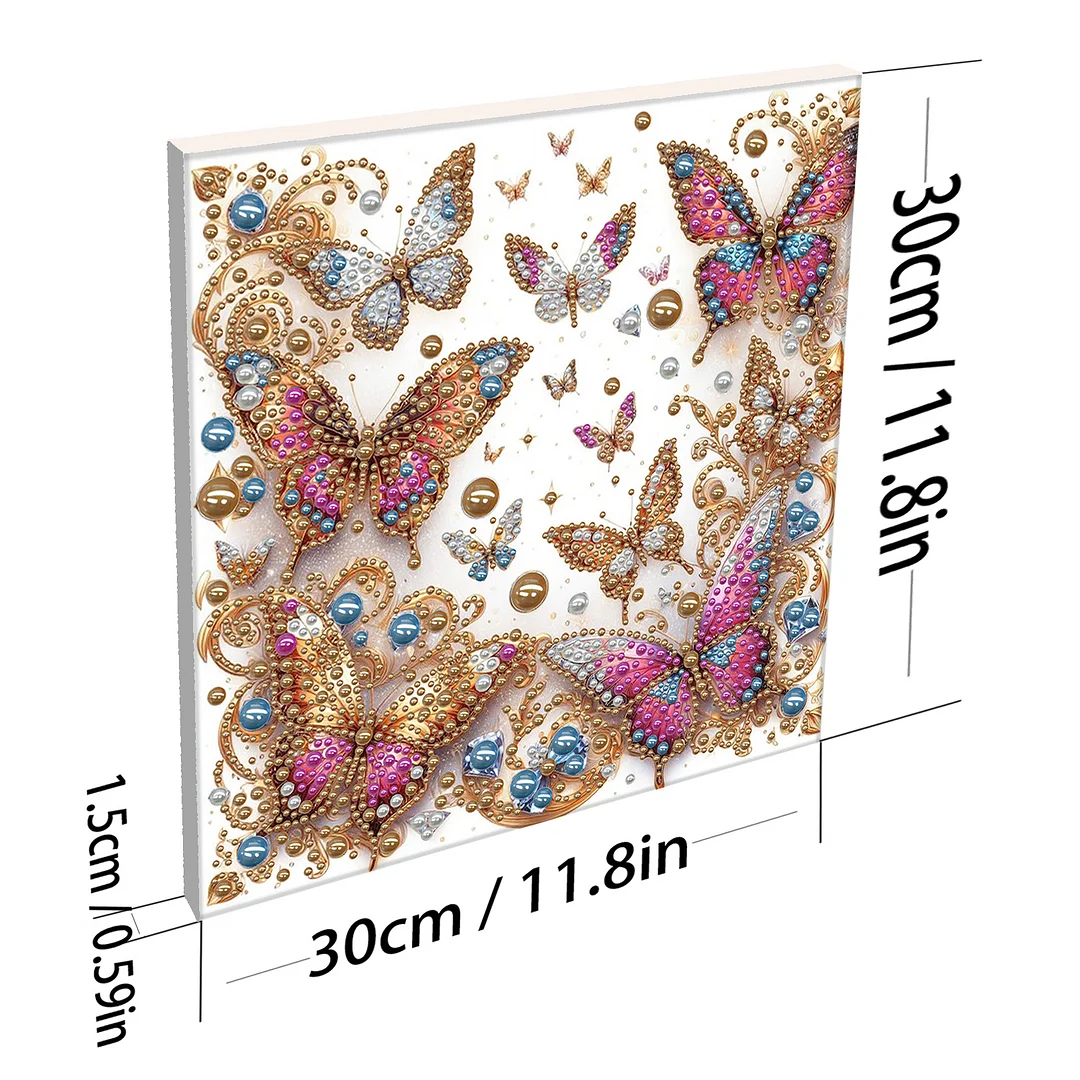 Butterfly - DIY Pearl Diamond Art Kit With Frame 30*30cm